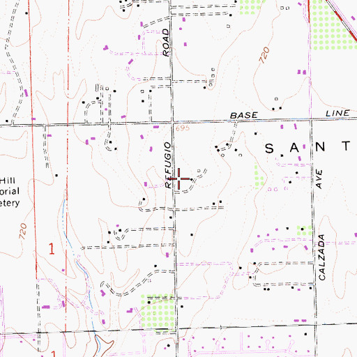 Topographic Map of Finley Farms, CA