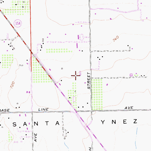 Topographic Map of Gallun Farms, CA