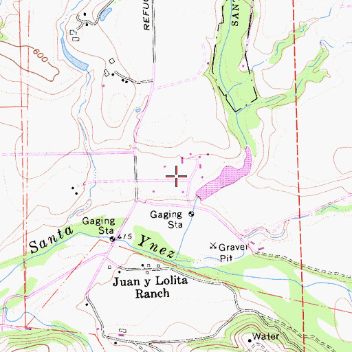 Topographic Map of Gainey Equine Farm, CA