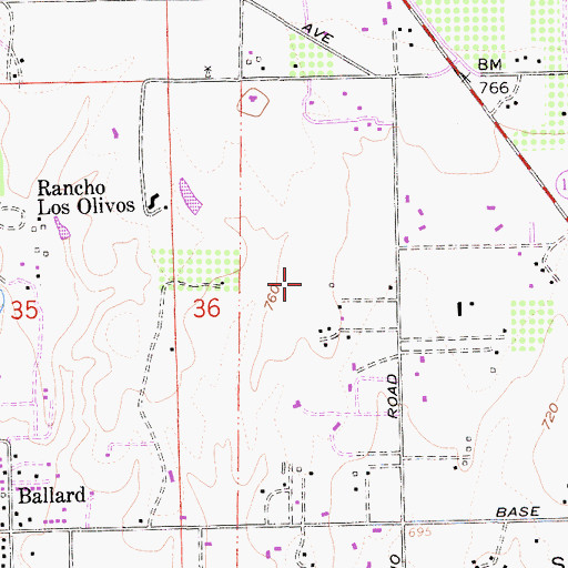 Topographic Map of Thorsen Ranch, CA