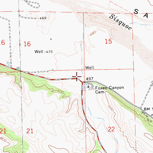 Topographic Map of Foxen Canyon, CA