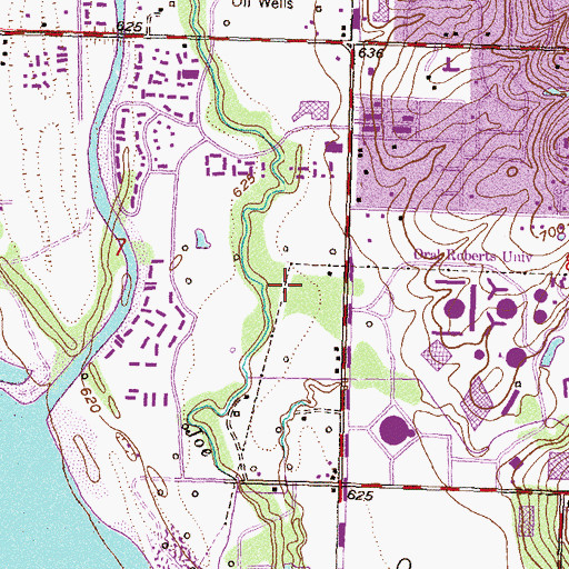 Topographic Map of Victory Christian School, OK