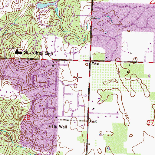 Topographic Map of Jenks Southeast Elementary School, OK