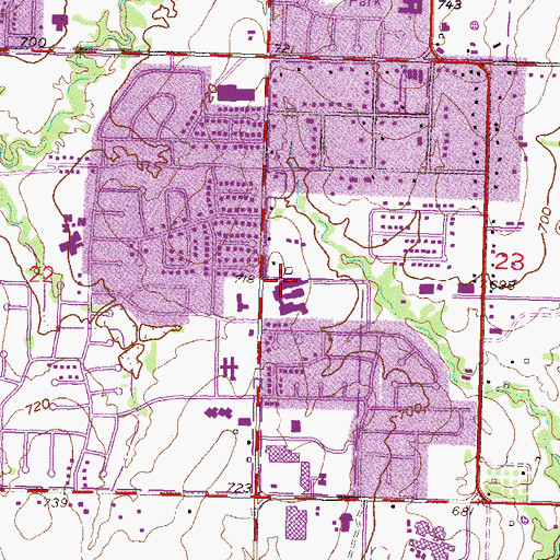Topographic Map of Sequoyah Middle School, OK