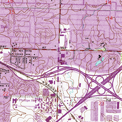 Topographic Map of Clary Sage College, OK