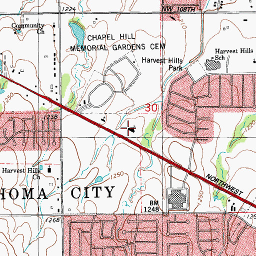 Topographic Map of Central State Beauty Academy, OK