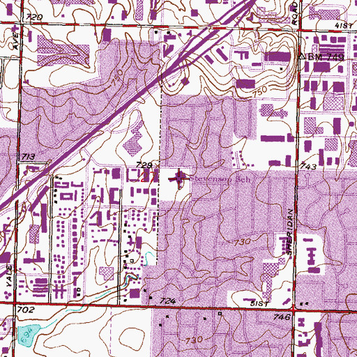 Topographic Map of Peace Academy, OK