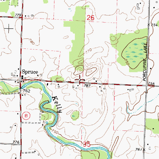 Topographic Map of Spruce Elementary School, WI