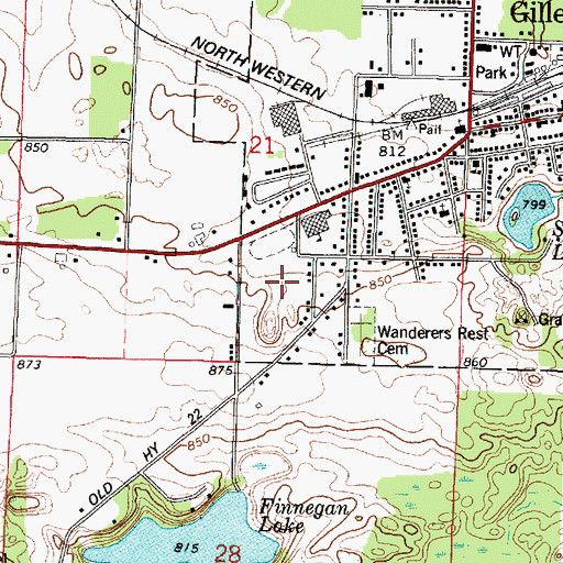 Topographic Map of Gillett Elementary School, WI