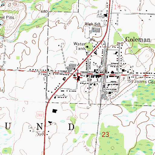 Topographic Map of Faith Christian School, WI