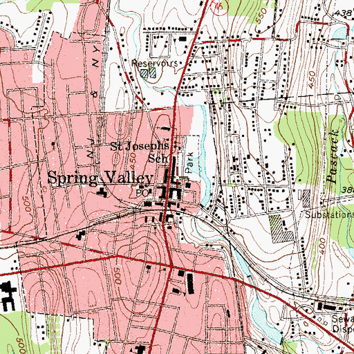 Topographic Map of Spring Valley New Testament Church of God, NY