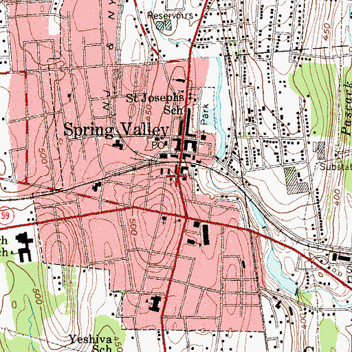 Topographic Map of United Methodist Church of Spring Valley, NY
