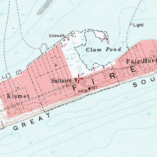 Topographic Map of Our Lady Star of the Sea Church, NY