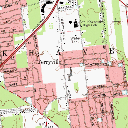 Topographic Map of True North Community Church, NY