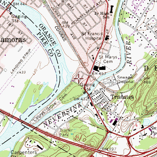 Topographic Map of Saint Peter and Paul Church, NY