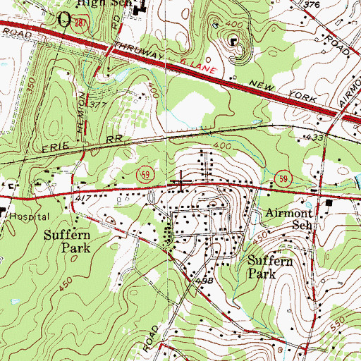 Topographic Map of Chabad Jewish Center of Suffern, NY