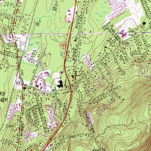 Topographic Map of All Saints Episcopal Church, NY