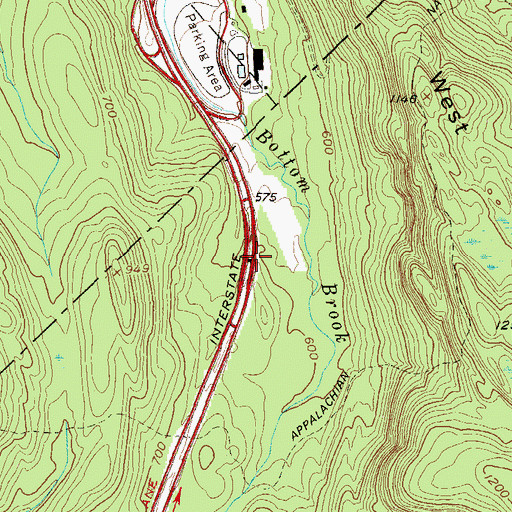 Topographic Map of West Point Rest Area, NY