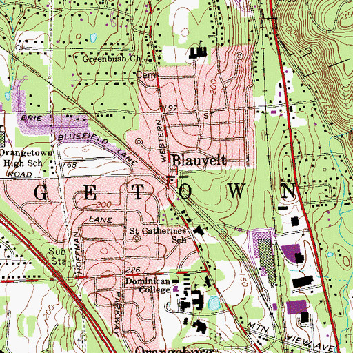 Topographic Map of Blauvelt Free Library, NY