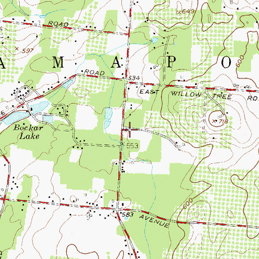 Topographic Map of Wesley Hills Village Hall, NY