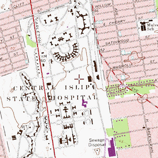 Topographic Map of Gull Haven Golf Club, NY