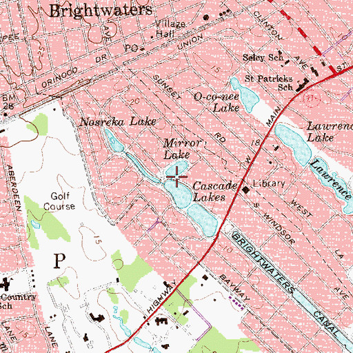 Topographic Map of Lakeview Avenue Bridge, NY