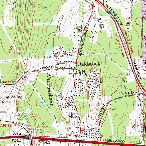 Topographic Map of Northern Manor Multicare Center, NY
