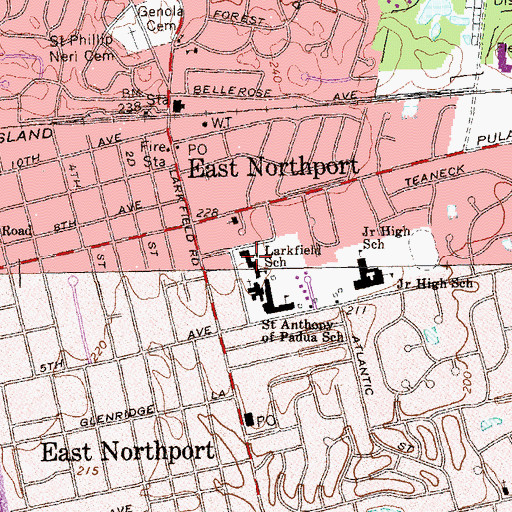 Topographic Map of Atria East Northport, NY