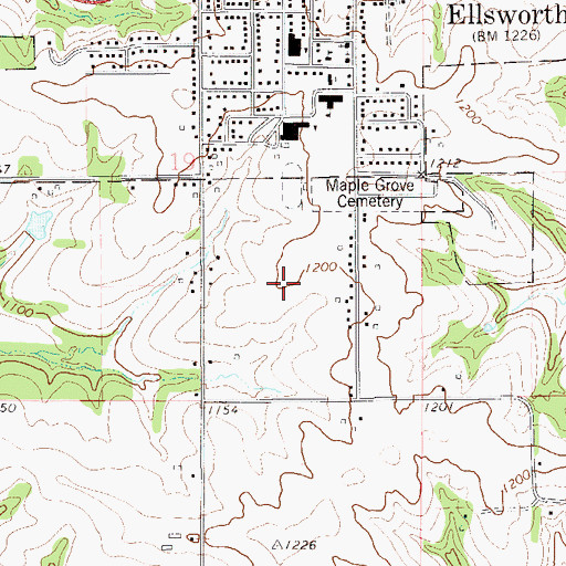 Topographic Map of Ellsworth Middle School, WI