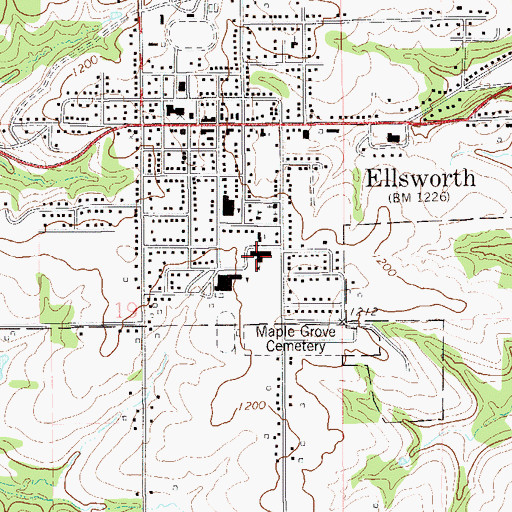 Topographic Map of Hillcrest Elementary School, WI