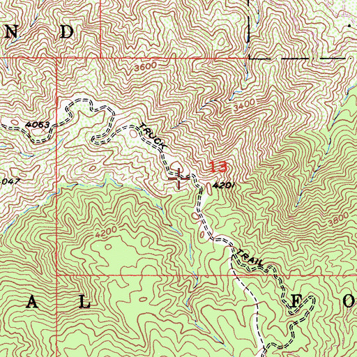 Topographic Map of High Point Truck Trail, CA