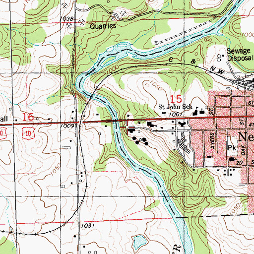 Topographic Map of Clark County Alternative Charter School, WI