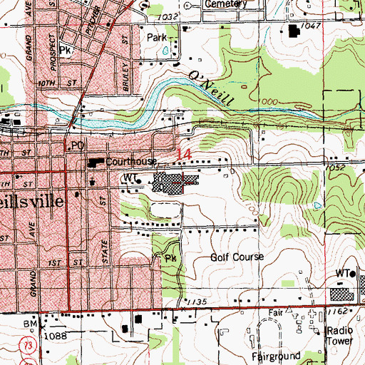 Topographic Map of Neillsville Middle School, WI