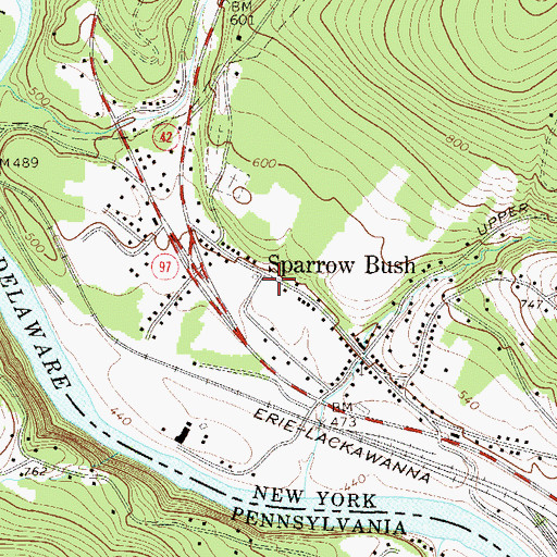 Topographic Map of Sparrowbush Engine Company Station 1, NY