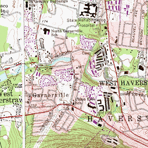 Topographic Map of West Haverstraw Volunteer Fire Department S W Johnson Steam Fire Engine Company 1, NY