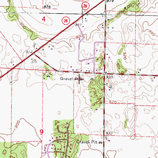 Topographic Map of Woodland Christian School, WI