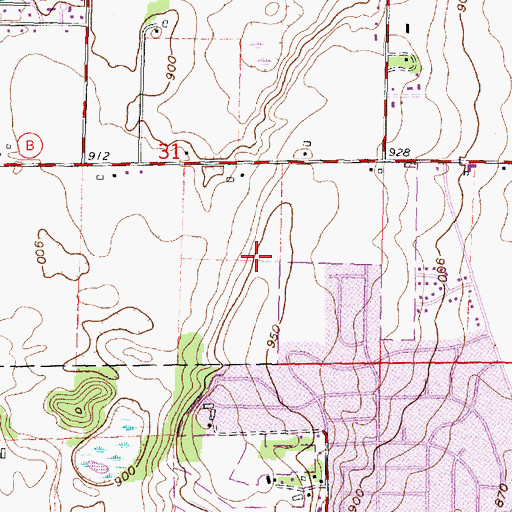 Topographic Map of Sandhill Elementary School, WI