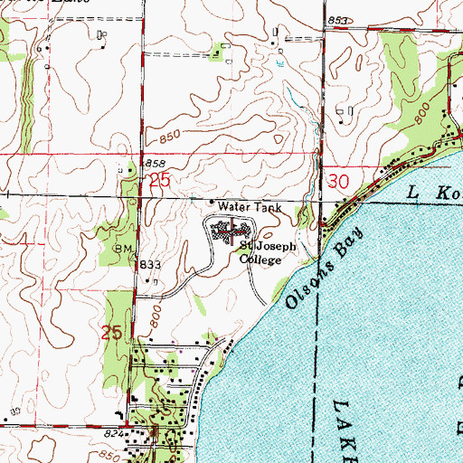 Topographic Map of Oaklawn Academy, WI