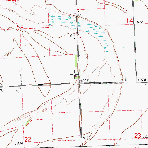 Topographic Map of Lakeport Farms Airport, IA