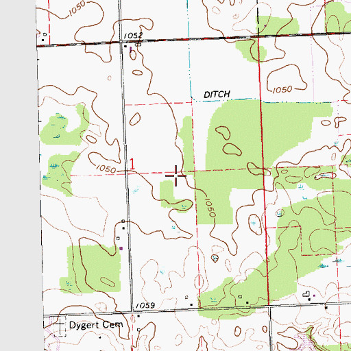 Topographic Map of Murphy Airport, IN