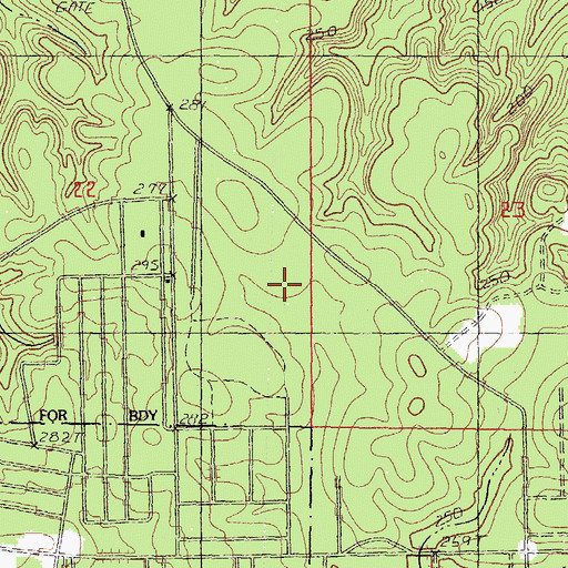 Topographic Map of Shelby Auxiliary Field One Airport, MS