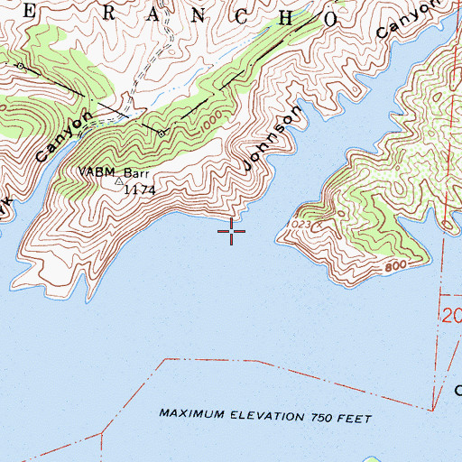 Topographic Map of Johnson Canyon, CA