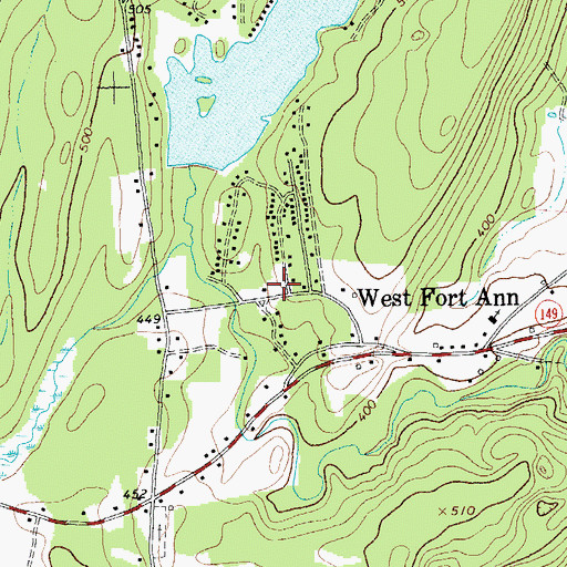 Topographic Map of West Fort Ann Volunteer Fire Company, NY