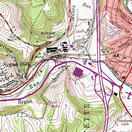 Topographic Map of Southbridge Emergency Medical Services Station 815, PA
