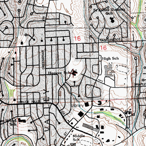Topographic Map of Herbert Hoover Elementary School, IA