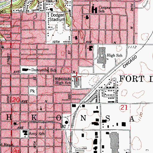 Topographic Map of Saint Edmond Elementary School, IA
