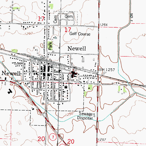 Topographic Map of Newell - Fonda Middle School, IA