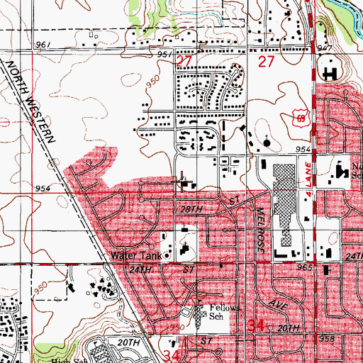 Topographic Map of Saint Cecilia Elementary School, IA