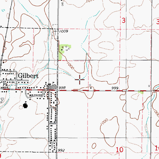Topographic Map of Gilbert Middle School, IA