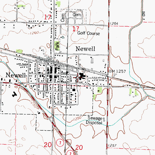 Topographic Map of Newell - Fonda Elementary School, IA